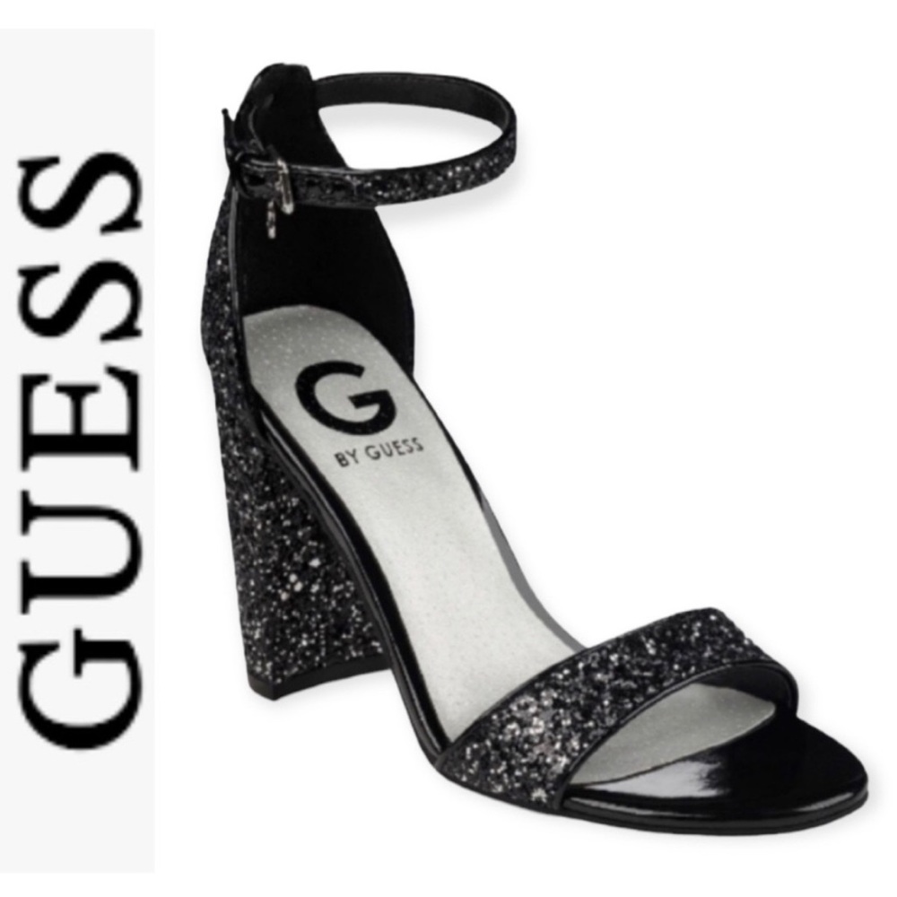 Guess Shantel glitter ankle strap heel size 6.5